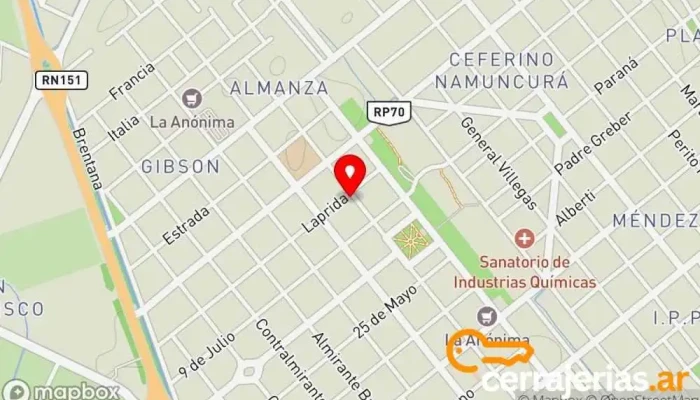 mapa de cerrajeria don pedro  en Cinco Saltos