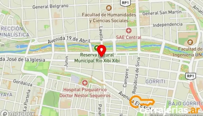 mapa de Cerrajería dorrego Cerrajero en San Salvador de Jujuy