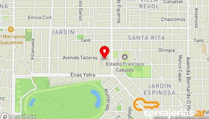 mapa de Cerrajería Eduardo Cerrajero, Servicio de duplicación de llaves en Córdoba