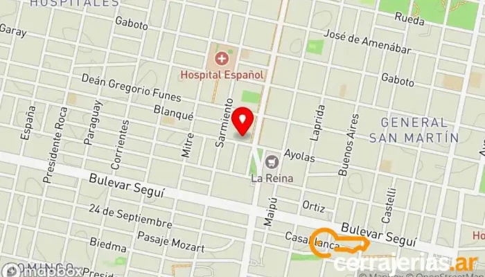 mapa de CERRAJERÍA El Barba Cerrajero en Rosario