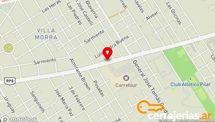mapa de CERRAJERIA EL CRUCE Cerrajero en Pilar