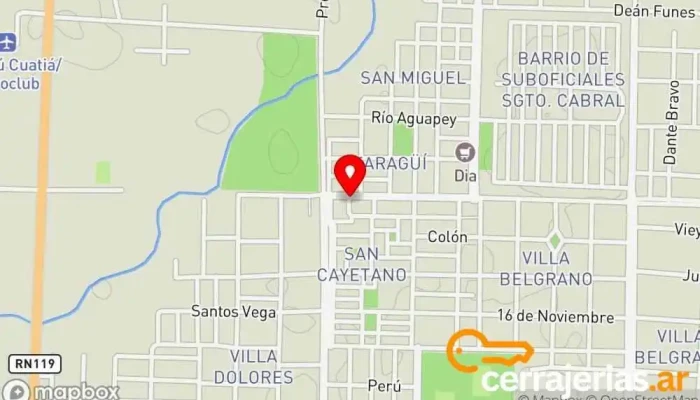 mapa de Cerrajería El Trébol  en Curuzú Cuatiá