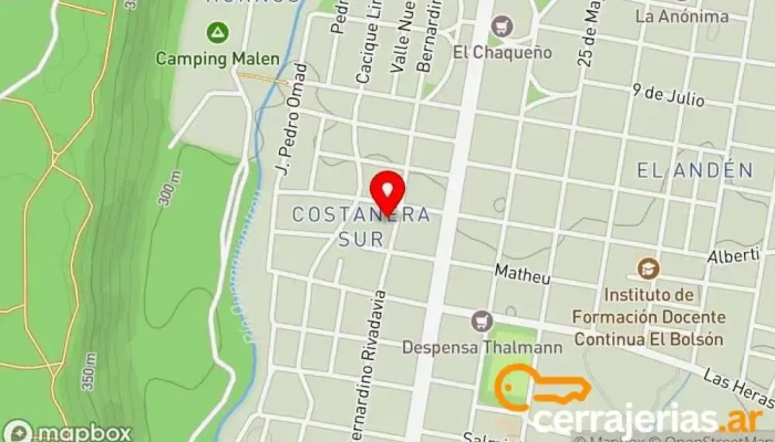 mapa de Cerrajería Farina Cerrajero en El Bolsón