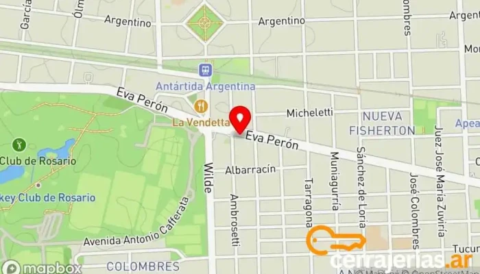 mapa de Cerrajería Fisherton Cerrajero en Rosario