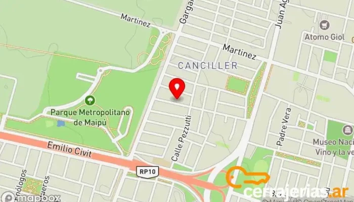 mapa de CERRAJERÍA GAMA Cerrajero en Maipú