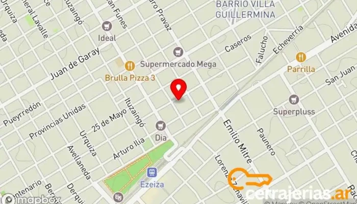 mapa de Cerrajería Gandolfo Cerrajero en Ezeiza
