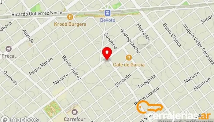 mapa de Cerrajería gari Cerrajero, Tienda de alarmas antirrobo en HZT