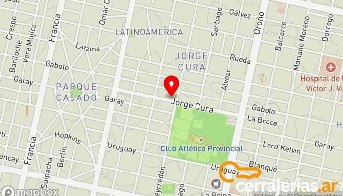 mapa de Cerrajeria HALLEY de Victor Buso Cerrajero en Rosario