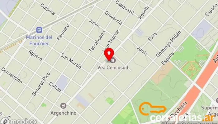 mapa de CERRAJERÍA HERRAJES ROCA Cerrajero en Villa Madero