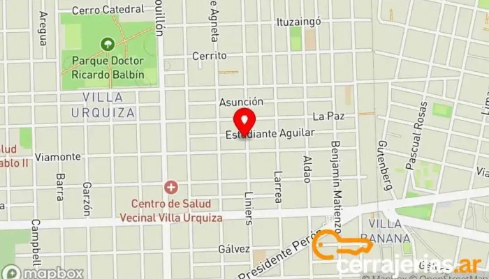 mapa de Cerrajería hye Cerrajero en Rosario