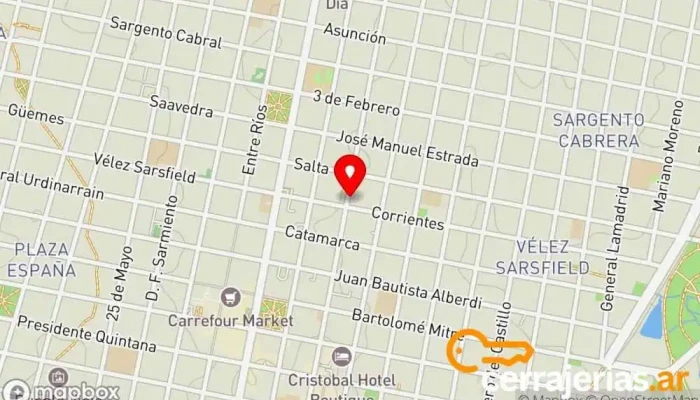 mapa de Cerrajería Integral Candia Cerrajero en Concordia