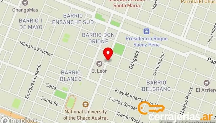 mapa de CERRAJERIA JORGE Cerrajero en Sáenz Peña