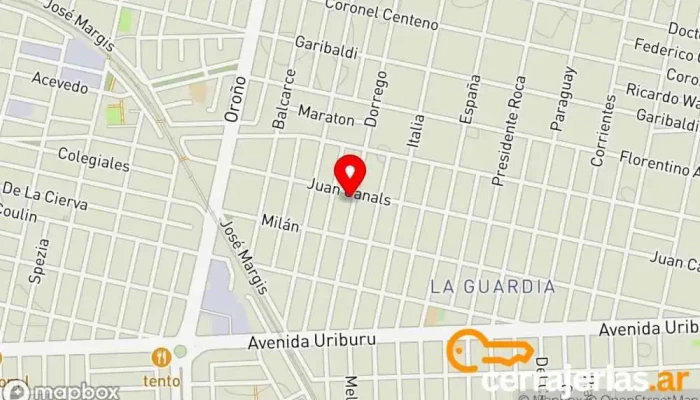 mapa de CERRAJERIA JOSE Cerrajero en Rosario
