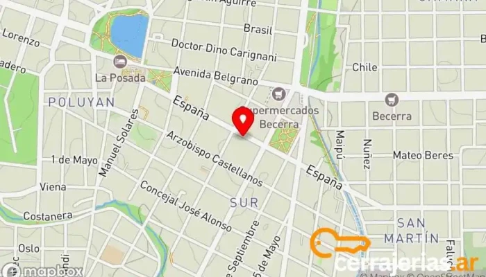 mapa de Cerrajería Kassar  en Alta Gracia