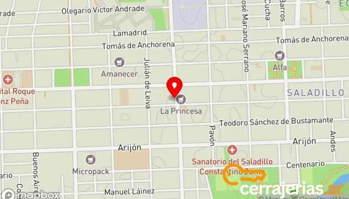 mapa de CERRAJERIA La Ganzua Mágica Cerrajero en Rosario