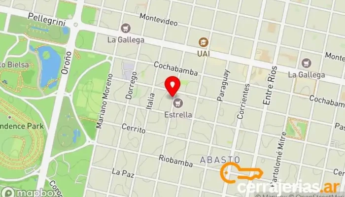 mapa de Cerrajeria la Milagrosa Cerrajero en Rosario