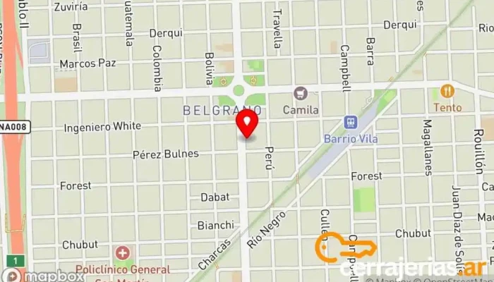 mapa de Cerrajeria La Moderna Cerrajero en Rosario