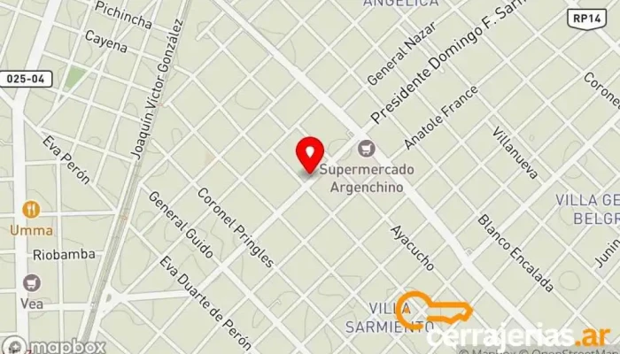 mapa de Cerrajeria Lanus Cerrajero en Lanús