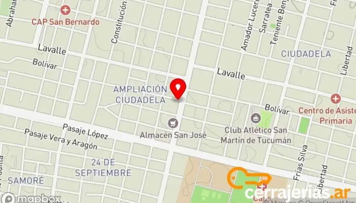mapa de Cerrajeria Llaves Ya Cerrajero en San Miguel de Tucumán