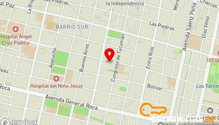 mapa de Cerrajería “Los Mellizos” Servicio de duplicación de llaves en San Miguel de Tucumán