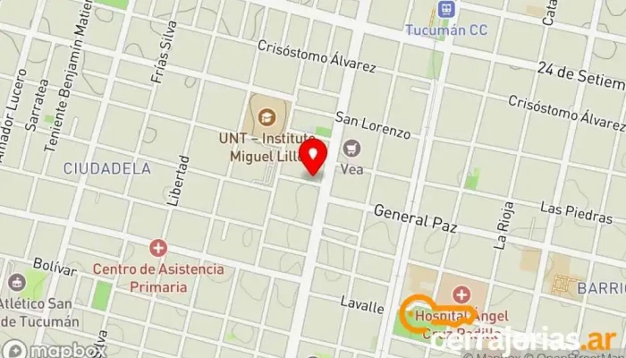 mapa de Cerrajeria Lucho Parra Cerrajero en San Miguel de Tucumán