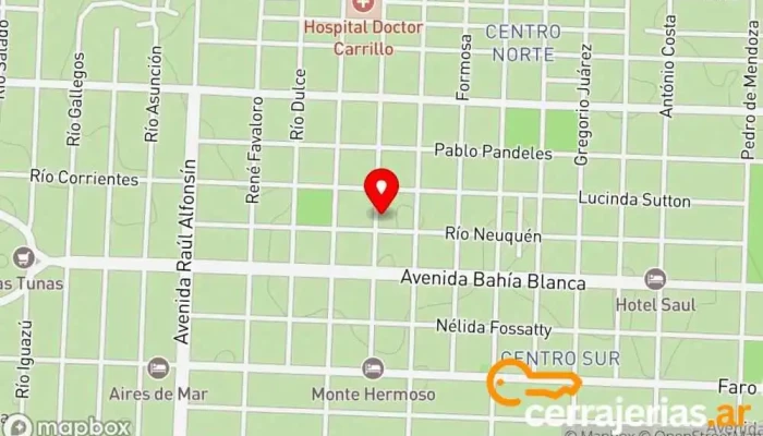 mapa de Cerrajeria MACHIAVELLI Cerrajero en Monte Hermoso