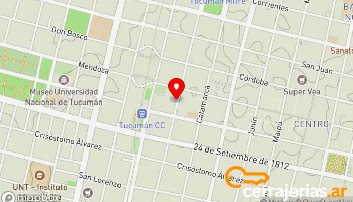 mapa de Cerrajeria Cerrajero en San Miguel de Tucumán