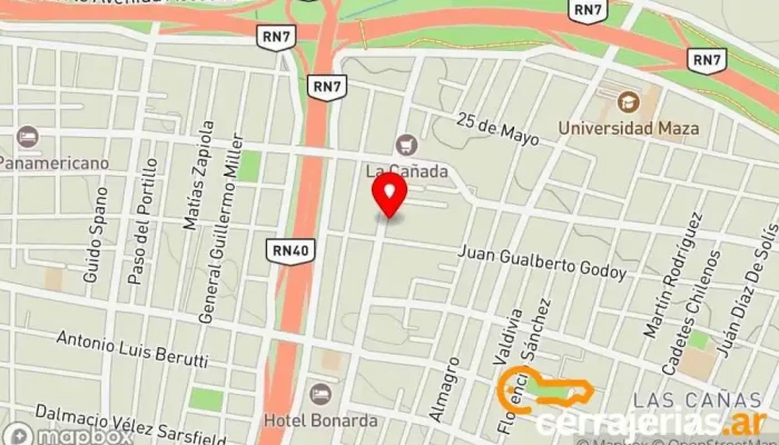 mapa de Cerrajeria Cerrajero en Mendoza