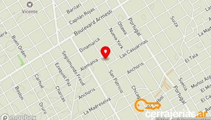 mapa de Cerrajería Martin Cerrajero en Temperley