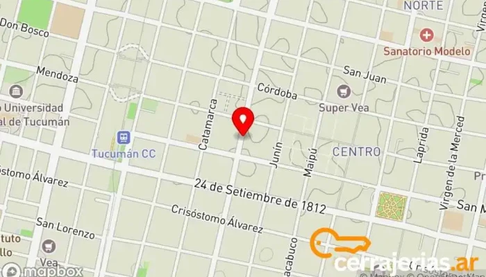 mapa de Cerrajería Martínez Cerrajero en San Miguel de Tucumán