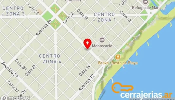 mapa de Cerrajería Miramar Cerrajero, Tienda de alarmas antirrobo, Servicio de duplicación de llaves en Miramar