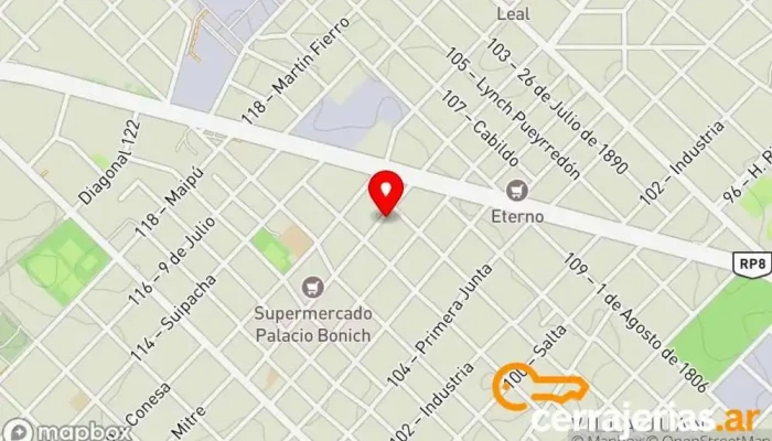 mapa de Cerrajería O'donnell Cerrajero, Comercio en Billinghurst