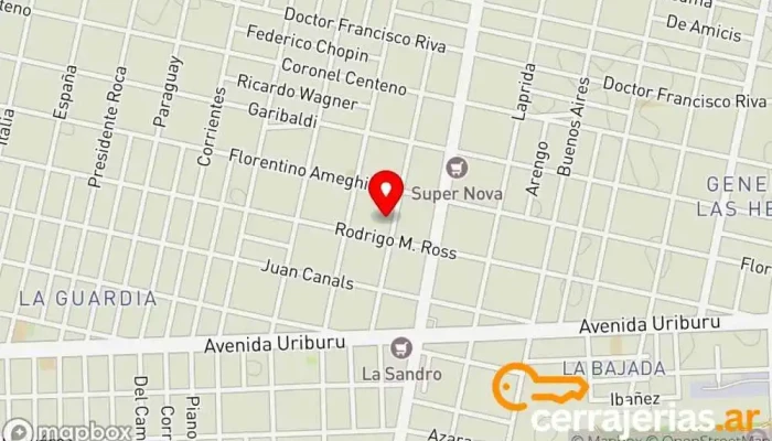 mapa de Cerrajería Pala Cerrajero en Rosario