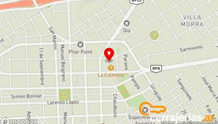 mapa de Cerrajería Pilar Cerrajero en Pilar