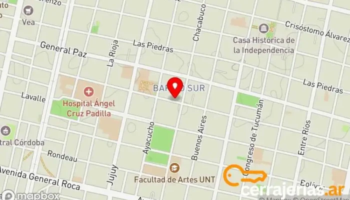 mapa de Cerrajería Ruben  en San Miguel de Tucumán