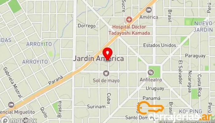 mapa de cerrajería sos Cerrajero en Jardín America
