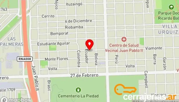 mapa de Cerrajeria viamonte Cerrajero en Rosario