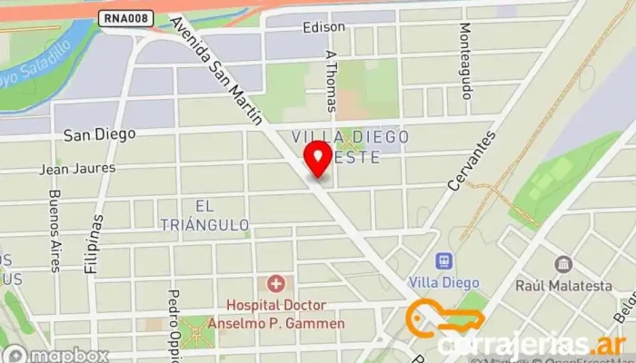 mapa de Cerrajería y Alarmas L & G Cerrajero, Proveedor de sistemas de seguridad en Villa Gdor. Galvez