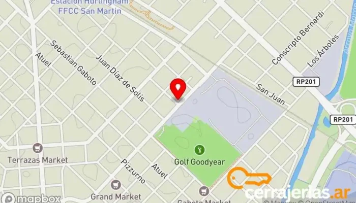 mapa de CERRAJERIA Y AUTORADIO/ELECTRICIDAD AUTOCODE hogar y automovil Cerrajero en Hurlingham