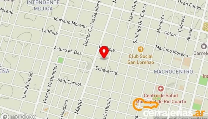 mapa de CERRAJERIA Y FERRETERIA SANTA LUCIA RIO CUARTO Cerrajero, Tienda de herramientas en Río Cuarto