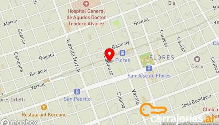 mapa de Cerrajería Yerbal Emergency locksmith service en GKG