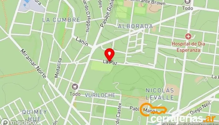 mapa de CerrajeriaExpress24hs Bariloche Cerrajero en San Carlos de Bariloche