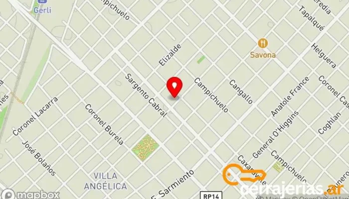 mapa de Cerrajerías de Casas y Autos-urgencias 24 Hs. Cerrajero en Gerli