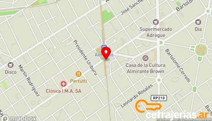 mapa de Cerrajerías de Casas y Autos-urgencias 24 Hs. Cerrajero en Adrogué