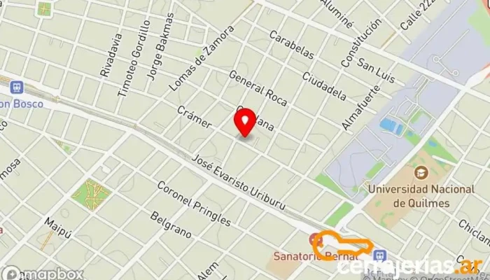 mapa de Cerrajerías de Casas y Autos-urgencias 24 Hs. Cerrajero en Don Bosco