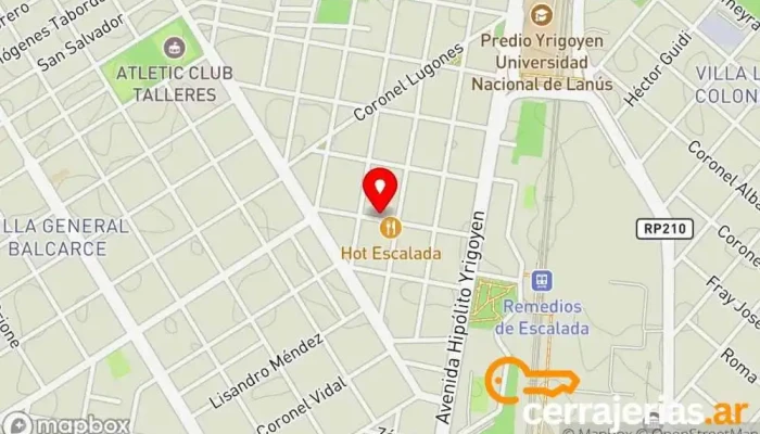 mapa de Cerrajerías de Casas y Autos-urgencias 24 Hs. Cerrajero en Remedios de Escalada