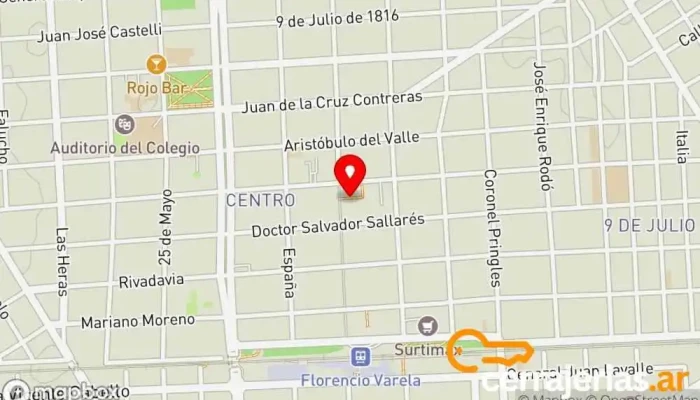 mapa de Cerrajerías de Casas y Autos-urgencias 24 Hs. Cerrajero en Florencio Varela