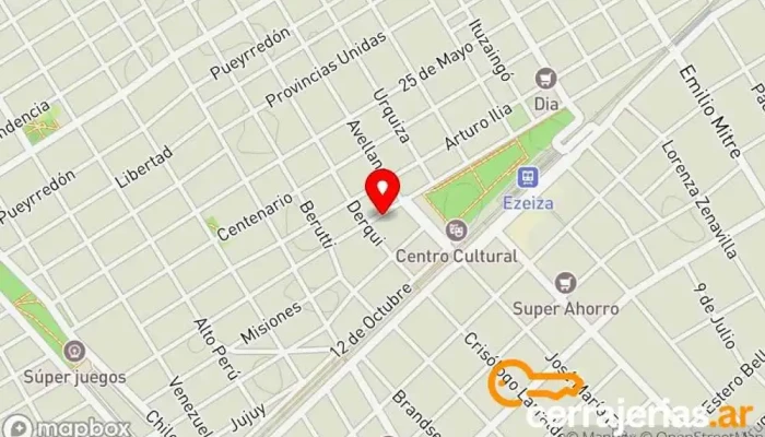 mapa de Cerrajerías de Casas y Autos-urgencias 24 Hs. Cerrajero en Ezeiza