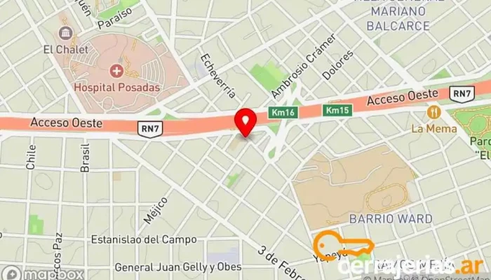mapa de CERRAJERIA.urgencias 24HS RAMOS MEJIA Cerrajero en Ramos Mejía