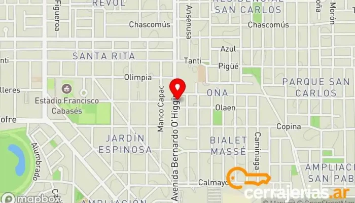 mapa de Cerrajerría Cerrajero en Córdoba